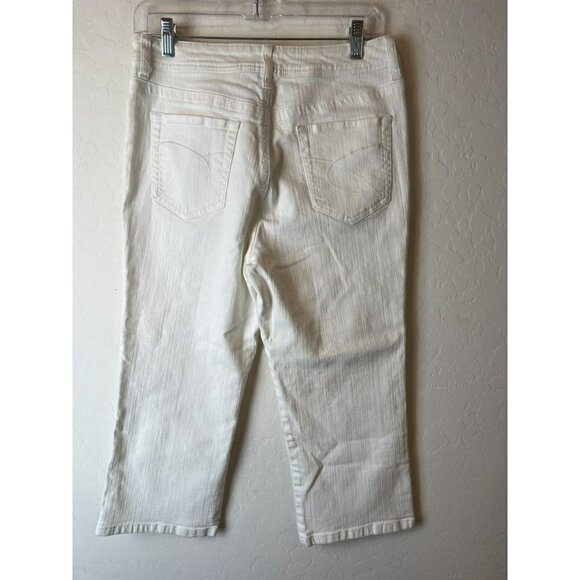 Chico's Platinum Sz 1 White Jean Crop Pant Stretch - Picture 4 of 7